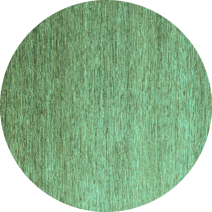 Round Abstract Turquoise Modern Rug, abs5527turq