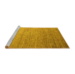 Sideview of Machine Washable Abstract Yellow Modern Rug, wshabs5527yw