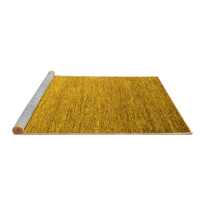 Sideview of Machine Washable Abstract Yellow Modern Rug, wshabs5527yw