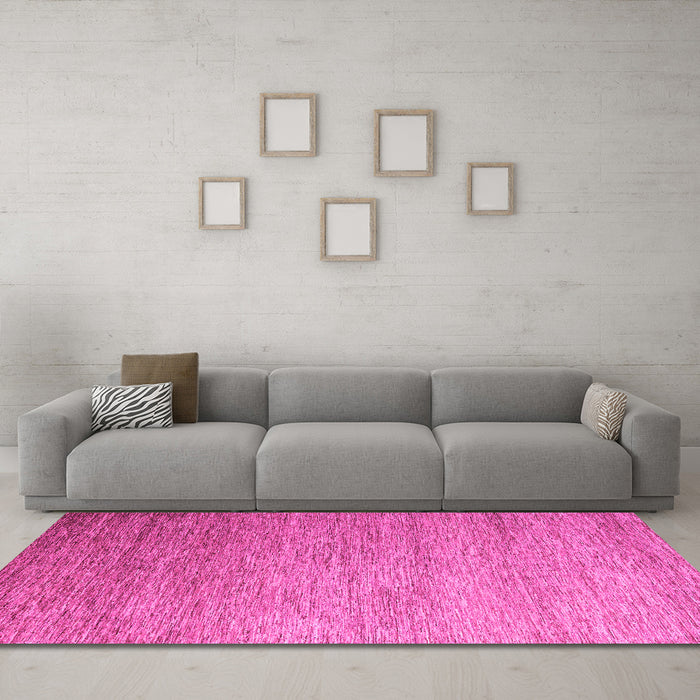 Machine Washable Abstract Pink Modern Rug in a Living Room, wshabs5527pnk