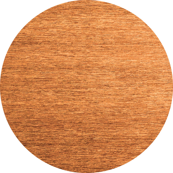 Round Machine Washable Abstract Orange Modern Area Rugs, wshabs5527org