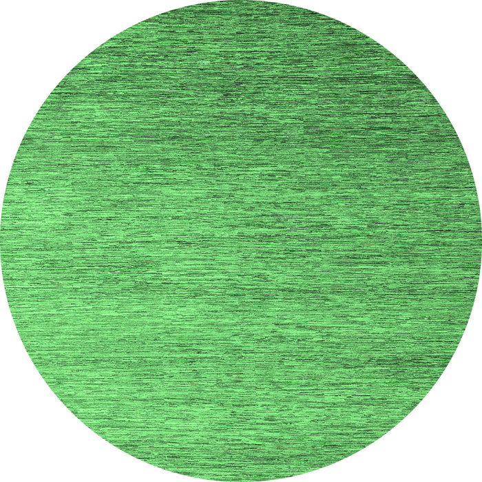 Round Machine Washable Abstract Emerald Green Modern Area Rugs, wshabs5527emgrn