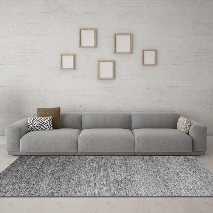 Machine Washable Abstract Gray Modern Rug in a Living Room,, wshabs5527gry