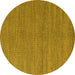 Round Abstract Yellow Modern Rug, abs5528yw