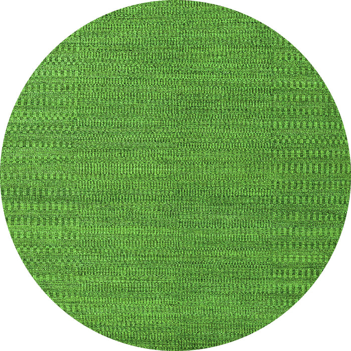 Round Machine Washable Abstract Green Modern Area Rugs, wshabs5528grn