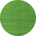 Round Machine Washable Abstract Green Modern Area Rugs, wshabs5528grn