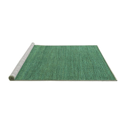 Sideview of Machine Washable Abstract Turquoise Modern Area Rugs, wshabs5528turq