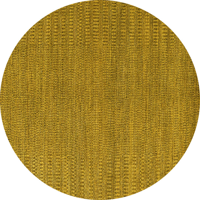 Round Machine Washable Abstract Yellow Modern Rug, wshabs5528yw