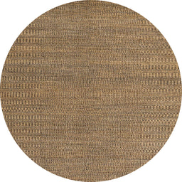 Round Abstract Brown Sand Brown Modern Rug, abs5528