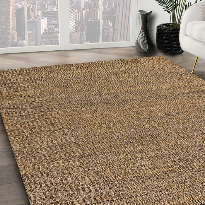 Abstract Brown Sand Brown Modern Rug in Family Room, abs5528