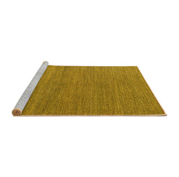 Sideview of Machine Washable Abstract Yellow Modern Rug, wshabs5528yw