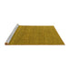 Sideview of Machine Washable Abstract Yellow Modern Rug, wshabs5528yw