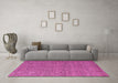 Machine Washable Abstract Pink Modern Rug in a Living Room, wshabs5528pnk