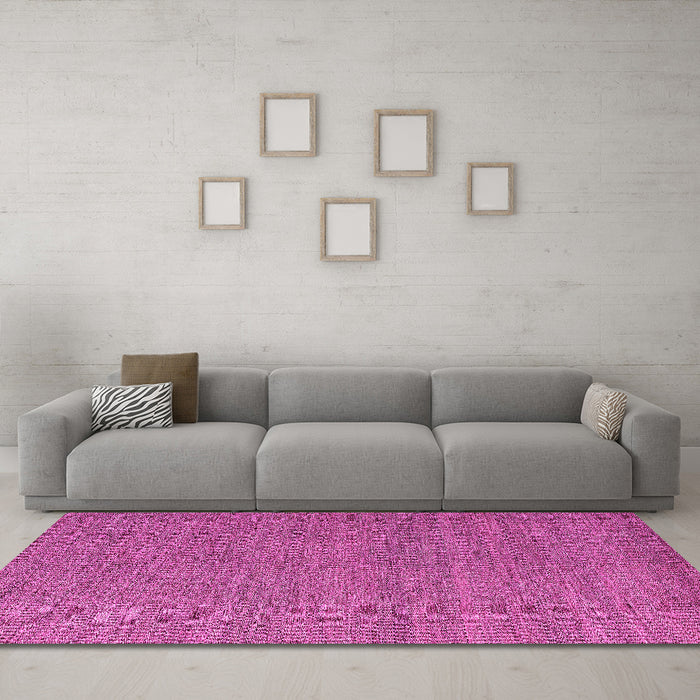 Machine Washable Abstract Pink Modern Rug in a Living Room, wshabs5528pnk
