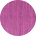 Round Machine Washable Abstract Pink Modern Rug, wshabs5528pnk