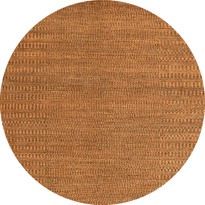 Round Machine Washable Abstract Orange Modern Area Rugs, wshabs5528org