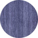 Round Abstract Blue Modern Rug, abs5529blu