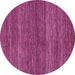 Round Machine Washable Abstract Pink Modern Rug, wshabs5529pnk