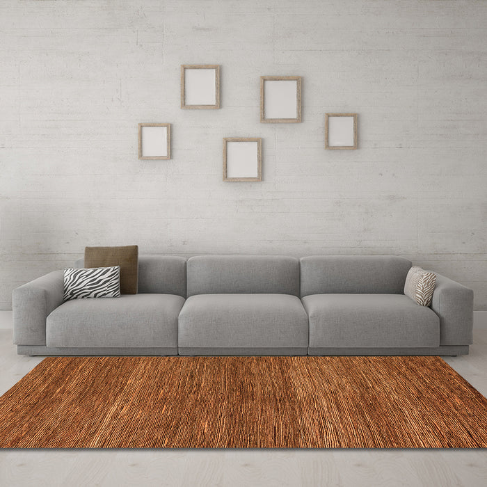 Machine Washable Abstract Orange Modern Area Rugs in a Living Room, wshabs5529org