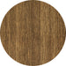 Round Abstract Brown Modern Rug, abs5529brn