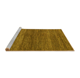 Sideview of Machine Washable Abstract Yellow Modern Rug, wshabs5529yw