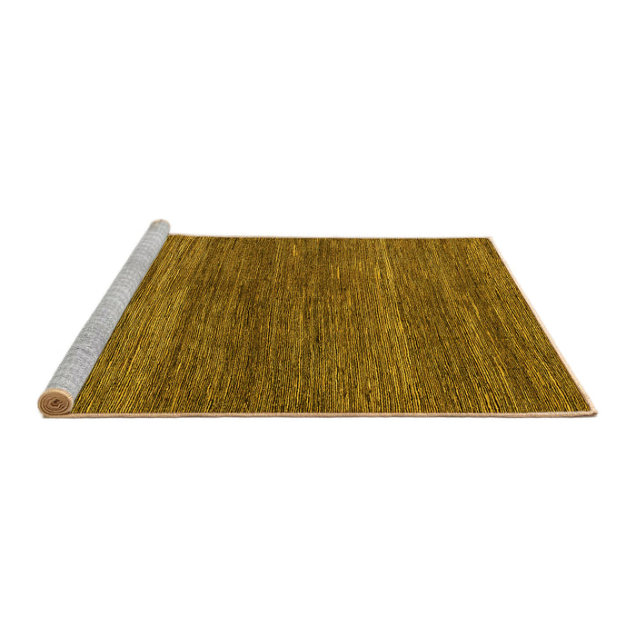 Sideview of Machine Washable Abstract Yellow Modern Rug, wshabs5529yw