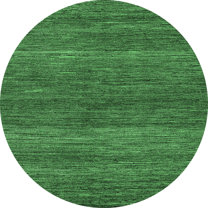 Round Machine Washable Abstract Emerald Green Modern Area Rugs, wshabs5529emgrn