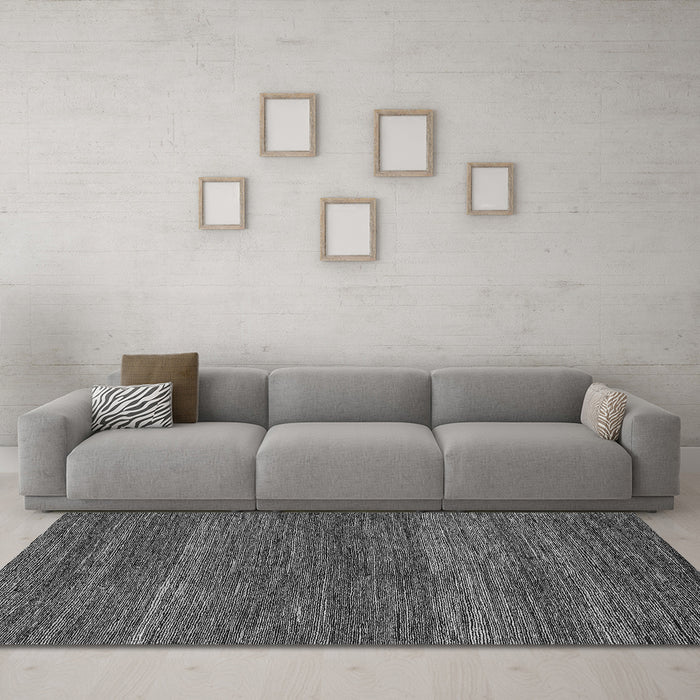 Machine Washable Abstract Gray Modern Rug in a Living Room,, wshabs5529gry