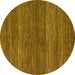 Round Abstract Yellow Modern Rug, abs5529yw