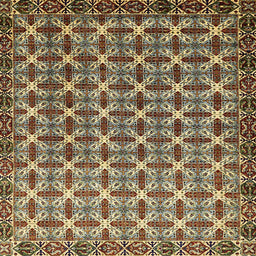 Square Machine Washable Abstract Bakers Brown Rug, wshabs552