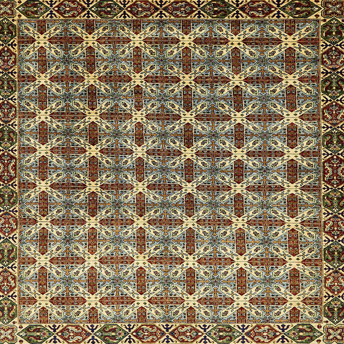 Square Machine Washable Abstract Bakers Brown Rug, wshabs552