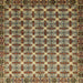 Square Machine Washable Abstract Bakers Brown Rug, wshabs552