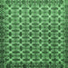 Square Machine Washable Abstract Emerald Green Modern Area Rugs, wshabs552emgrn