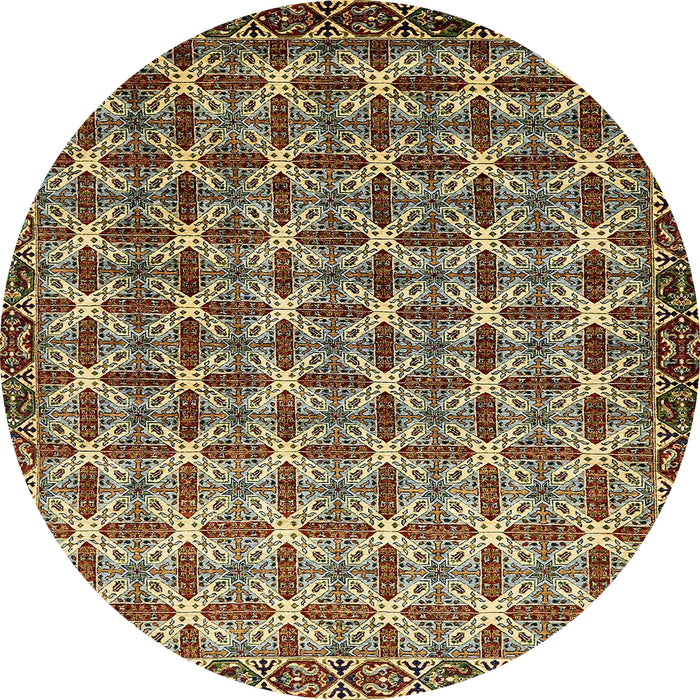 Round Abstract Bakers Brown Modern Rug, abs552