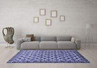 Machine Washable Abstract Blue Modern Rug, wshabs552blu