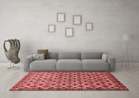 Machine Washable Abstract Red Modern Rug, wshabs552red