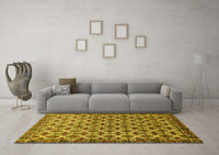 Machine Washable Abstract Yellow Modern Rug, wshabs552yw