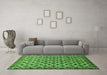 Machine Washable Abstract Green Modern Area Rugs in a Living Room,, wshabs552grn