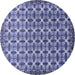 Round Machine Washable Abstract Blue Modern Rug, wshabs552blu