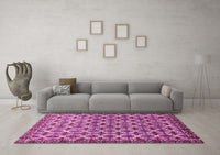 Machine Washable Abstract Pink Modern Rug, wshabs552pnk