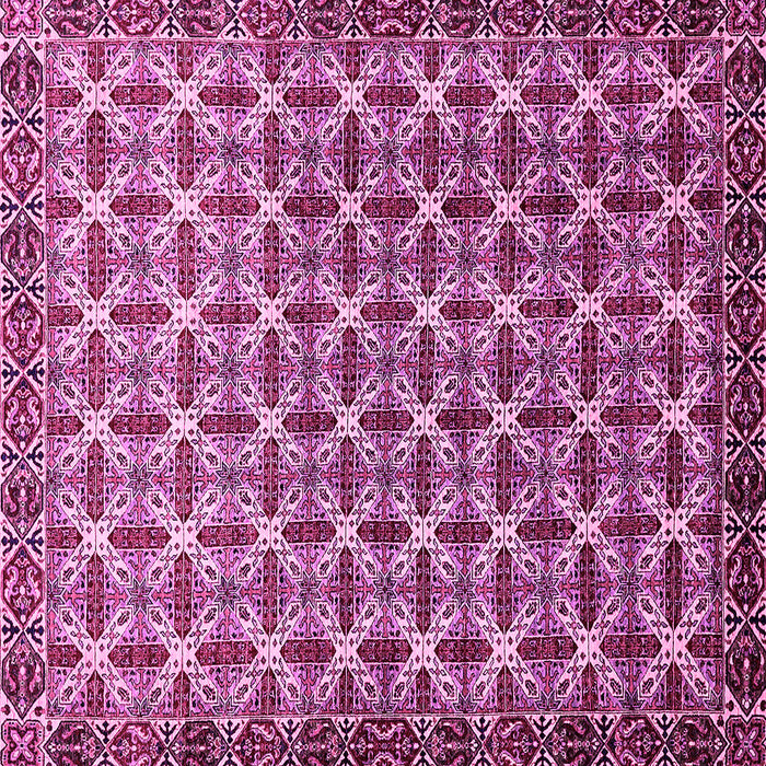 Square Machine Washable Abstract Pink Modern Rug, wshabs552pnk