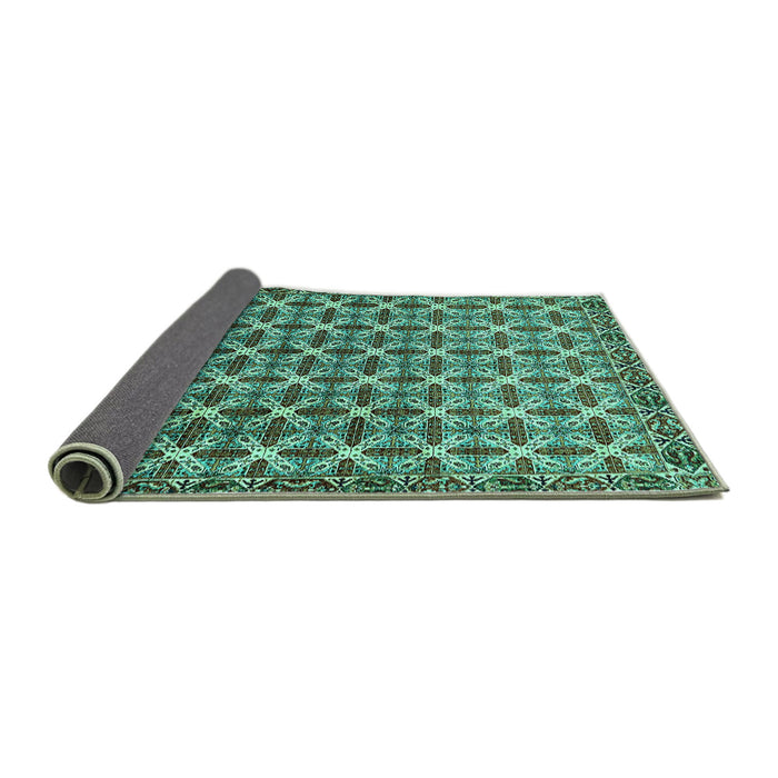Sideview of Abstract Turquoise Modern Rug, abs552turq