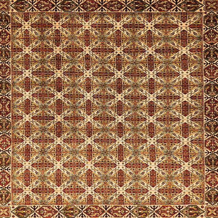 Square Machine Washable Abstract Orange Modern Area Rugs, wshabs552org