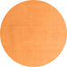 Round Solid Orange Modern Rug, abs5530org