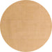 Round Abstract Orange Solid Rug, abs5530