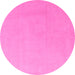 Round Solid Pink Modern Rug, abs5530pnk