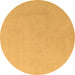 Round Machine Washable Solid Brown Modern Rug, wshabs5530brn