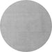 Round Machine Washable Solid Gray Modern Rug, wshabs5530gry