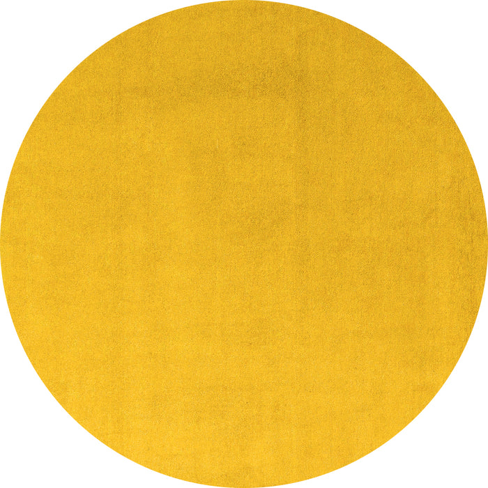 Round Solid Yellow Modern Rug, abs5530yw
