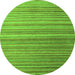 Round Machine Washable Abstract Green Modern Area Rugs, wshabs5531grn